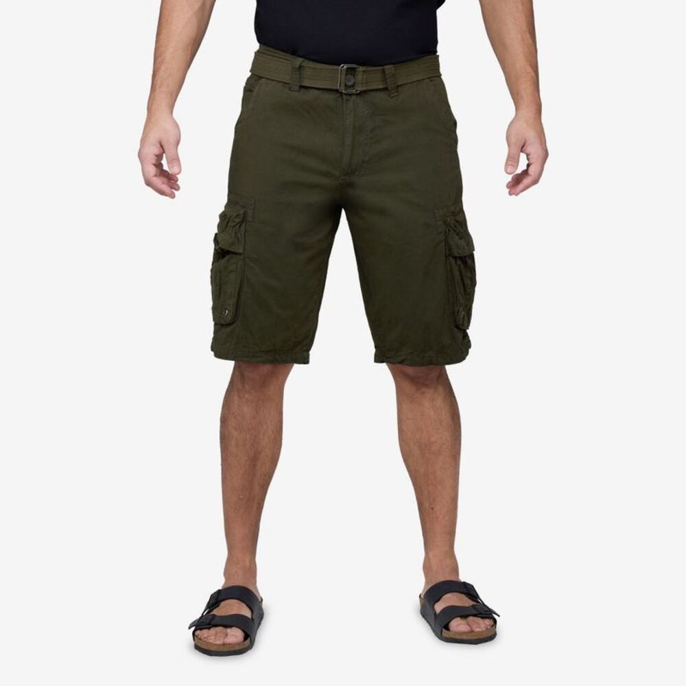 RAW X -  Men's Belted 12.5"Inseam Plus Size Cargo Sho Green